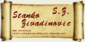 Stanko Živadinović vizit kartica